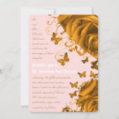 Rose Gold Hearts und Rose Hochzeit Einladung (Vorderseite)