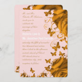 Rose Gold Hearts und Rose Hochzeit Einladung (Vorne/Hinten)