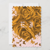 Rose Gold Hearts und Rose Hochzeit Einladung (Rückseite)