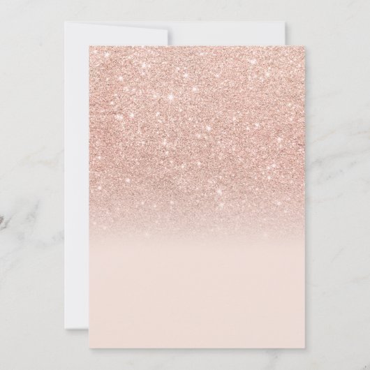 Rose gold hebrew Glitzer pink ombre Bat Mitzvah Einladung (Rückseite)