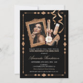 Rose Gold Heelse und Champagne Frauen zum Geburtst Einladung (Vorderseite)