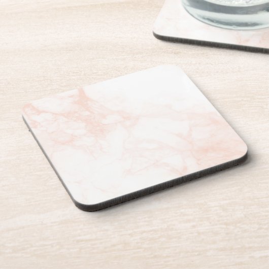 Rose Gold hellrosa Marmorstruktur Getränkeuntersetzer (Linke Seite)