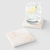 Rose Gold hellrosa Marmorstruktur Steinuntersetzer (Seitenansicht)