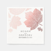 Rose Gold Herbst lässt Elegante Hochzeit Serviette (Vorderseite)
