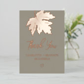 Rose Gold Herbst Maple Leaf Hochzeit Vielen Dank Folieneinladung (Stehend vorne)