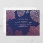 Rose Gold Herbstlaub Elegant Save the Date Ankündigungspostkarte (Vorne/Hinten)