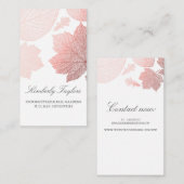 Rose Gold Herbstlaub Elegante Moderner Garten Visitenkarte (Vorne/Hinten)