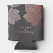 Rose Gold Herbstlaube Chalkboard Rustikale Hochzei Dosenkühler (Rückseite)