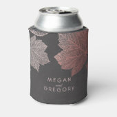 Rose Gold Herbstlaube Chalkboard Rustikale Hochzei Dosenkühler (Kanne Rückseite)