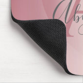 Rose Gold Herz Monogramm Mousepad (Ecke)