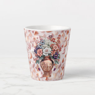 Rose Gold Herzen und Blumen Kleine Latte Tasse