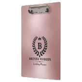 Rose-Gold-Hintergrund Laurel Wreath Klemmbrett (Links)