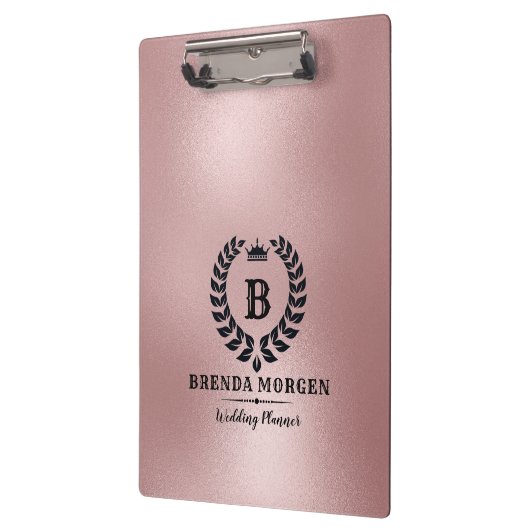 Rose-Gold-Hintergrund Laurel Wreath Klemmbrett (Links)