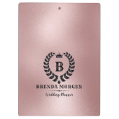 Rose-Gold-Hintergrund Laurel Wreath Klemmbrett (Rückseite)