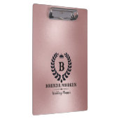 Rose-Gold-Hintergrund Laurel Wreath Klemmbrett (Rechts)