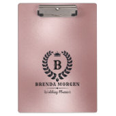 Rose-Gold-Hintergrund Laurel Wreath Klemmbrett (Vorderseite)