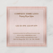 Rose-Gold-Hintergrund Quadratische Visitenkarte (Rückseite)