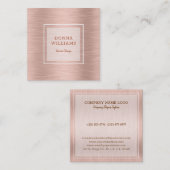 Rose-Gold-Hintergrund Quadratische Visitenkarte (Vorne/Hinten)