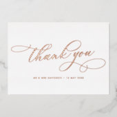 Rose Gold Hochzeit Dankeschön Karte (Vorderseite)