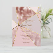 Rose Gold Hochzeit Einladung (Stehend Vorderseite)