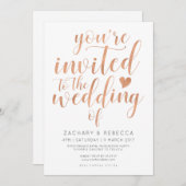 Rose Gold Hochzeit Einladung Blush (Vorne/Hinten)