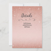 Rose Gold Hochzeit Einladung, Rosa Einladung (Rückseite)