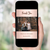 Rose Gold Hochzeit Foto Dankeschön Karte