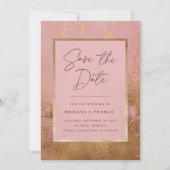 Rose Gold Hochzeit Sichern Sie das Datum Save The Date (Vorderseite)