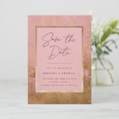 Rose Gold Hochzeit Sichern Sie das Datum Save The Date (Stehend Vorderseite)