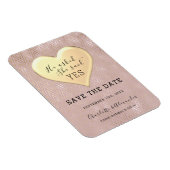 Rose Gold Hochzeit speichern das Datum der Einladu Magnet (Rechte Seite)