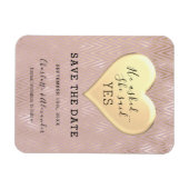 Rose Gold Hochzeit speichern das Datum der Einladu Magnet (Horizontal)