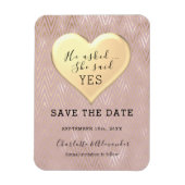 Rose Gold Hochzeit speichern das Datum der Einladu Magnet (Vertikal)