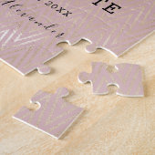 Rose Gold Hochzeit speichern das Datum Puzzle (Seite)