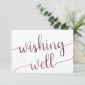 Rose Gold Hochzeit wünschend gut Begleitkarte (Stehend Vorderseite)
