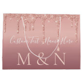 Rose Gold Hochzeitsgeschenktasche Personalisiert I Große Geschenktüte (Rückseite)