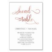 Rose Gold Hochzeitskarte 3.5x5 Tischnummer (Vorderseite)