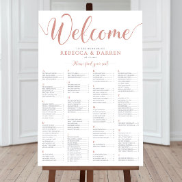Rose Gold Hochzeitskarte Alphabetisch Poster