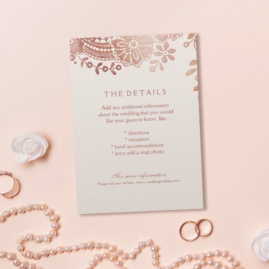 Rose Gold Hochzeitskarte Begleitkarte