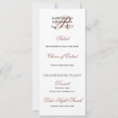 Rose Gold Hochzeitsmenü DIY elegantes Abendessen Einladung (Vorderseite)