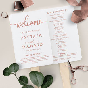 Rose Gold-Hochzeitsprogramm Fächer