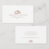 Rose Gold Hochzeitsring Visitenkarte (Vorne/Hinten)