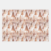 Rose Gold Holiday Metallische Bäume Geschenkpapier Set (Vorderseite 2)