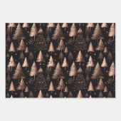 Rose Gold Holiday Metallische Bäume Geschenkpapier Set (Vorderseite 3)
