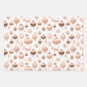 Rose Gold Holiday Metallische Ornamente Schneefloc Geschenkpapier Set (Vorderseite 2)
