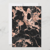 Rose-Gold-Holzkohle-Marmorhochzeit Einladung (Rückseite)
