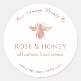 Rose Gold Honey Beauty Product Label Runder Aufkleber