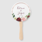 Rose Gold Hoop Burgundy Blush Bloral Wedding Fächer (Vorderseite)