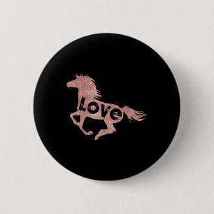Rose Gold Horse Lover Geschenk Reiten Shirt Button