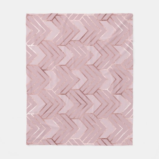 Rose Gold Hört Glitzer Muster. Fleecedecke (Vorderseite)