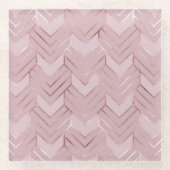 Rose Gold Hört Glitzer Muster. Glasuntersetzer (Vorderseite)